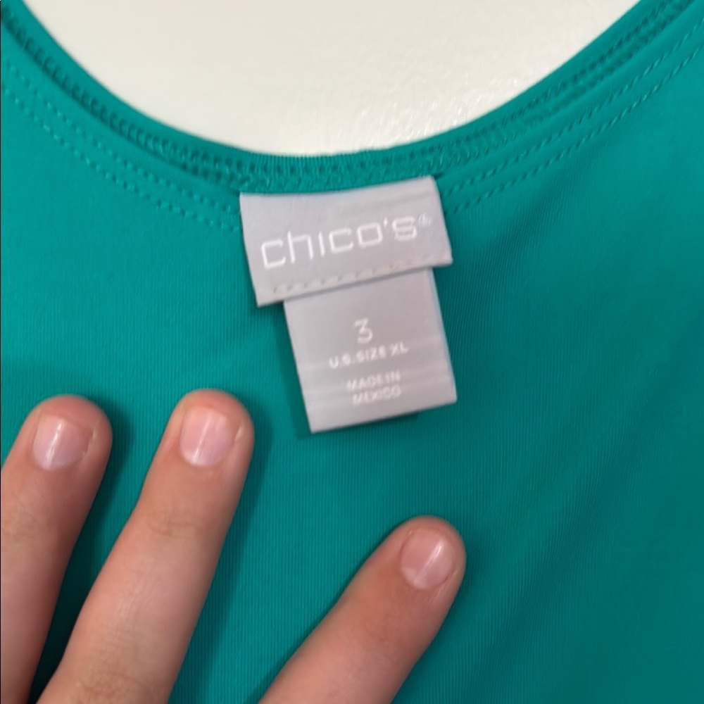 Chico's Green Boxy Tank Top Size 3 - Picture 2 of 9